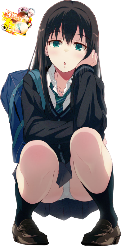 cinderella girls anime mangaka rin, anime, marrón, pelo negro, dibujos animados png