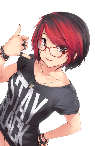 Anime Girl wearing glasses, stylish hair  png