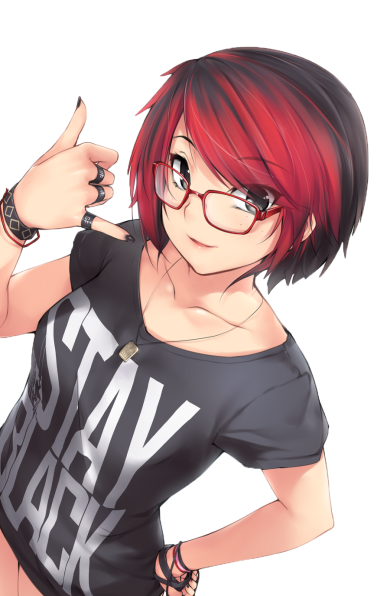 Chica anime con gafas, cabello con estilo png