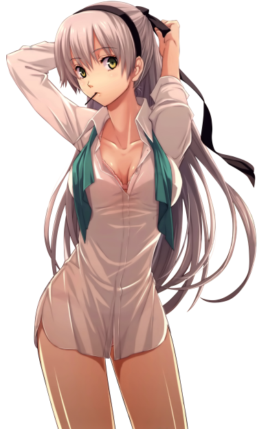Beautiful Anime girl with long hair png