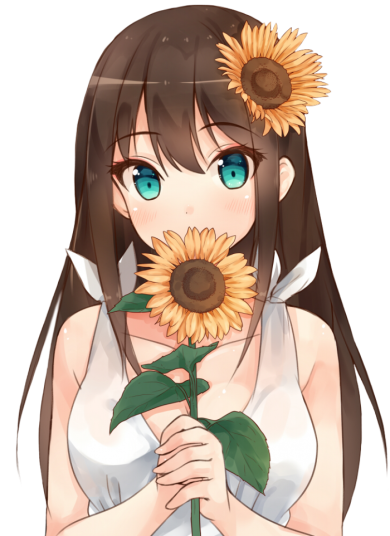 Download Shibuya Anime girl holding a sunflower, A Vibrant Fusion of Art and Culture