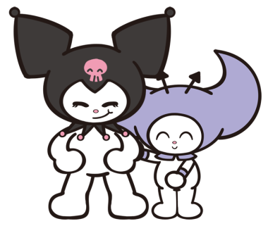 Kuromi y el personaje de mi melodía juntos png