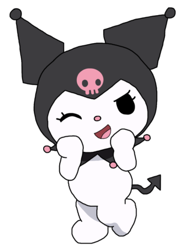 kuromi arte dibujo, muñeca afortunada, blanco png