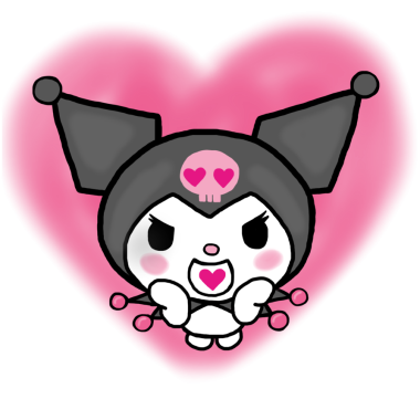 Télécharger Kuromi sanrio personnage en forme de coeur png