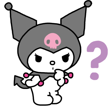 Kuromi sanrio haciendo una pregunta, sanrio png