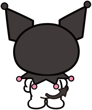 Kuromi se retourne, kuromi sanrio de la vue arrière png