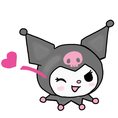 Lovely kuromi character showing love and happiness png