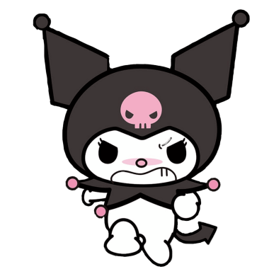 Kuromi corriendo png, personaje de dibujos animados kuromi enojado png