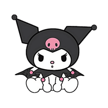 Télécharger Kuromi png personnage assis, personnage de dessin animé fictif sanrio png