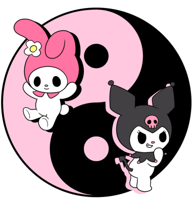 Download My melody and Kuromi characters png, sanrio cartoon stickers png