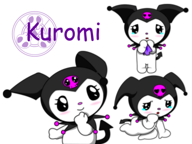 Pegatinas Kuromi png, fondo transparente