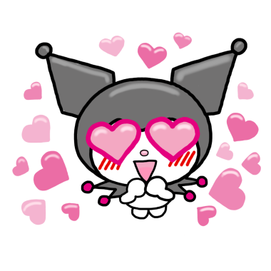 Download Kuromi png, kuromi sticker, love eyes png