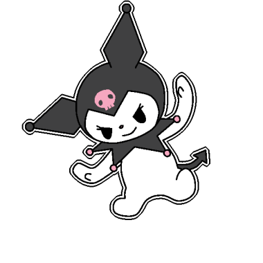 Simple kuromi cartoon sticker png format