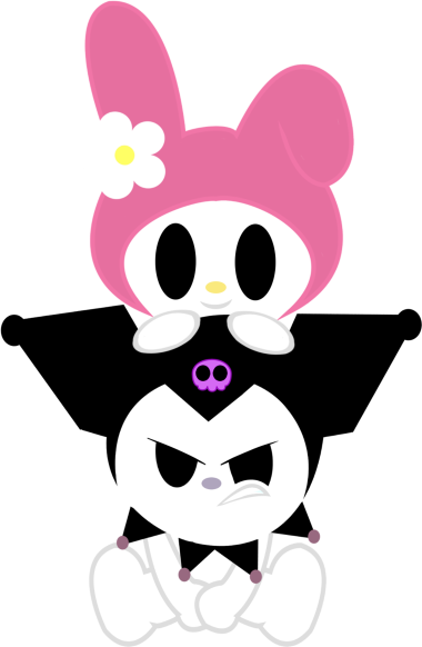 Kuromi png and My Melody png, posing together