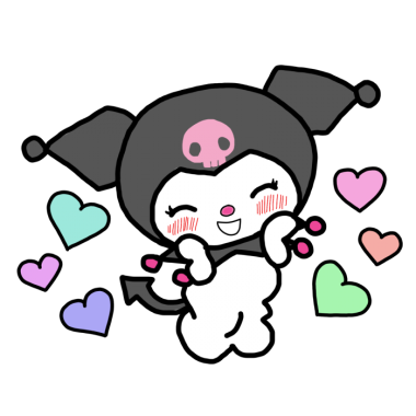 Kuromi sanrio png, love feelings of kuromi character