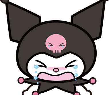 Kuromi crying, kuromi character, kuromi cartoon with tears png