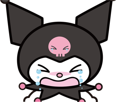 Download Kuromi crying, kuromi character, kuromi cartoon with tears png