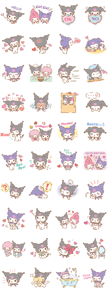 Kurmi characters list, my melody characters list, stickers list png