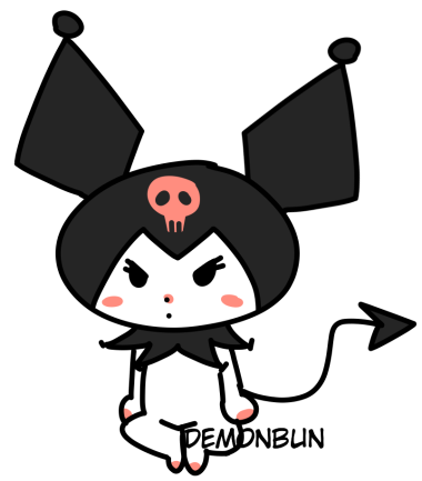 Kuromi plus personnage de mélange de chat png