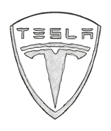Conception de type de dessin de logo de marque Tesla png