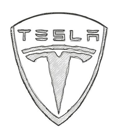 Tesla brand logo drawing type design png