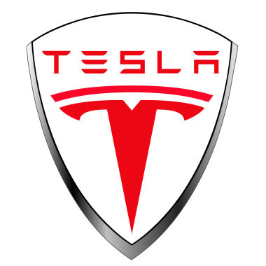Icône du logo de la marque Tesla dans un logo de bouclier png