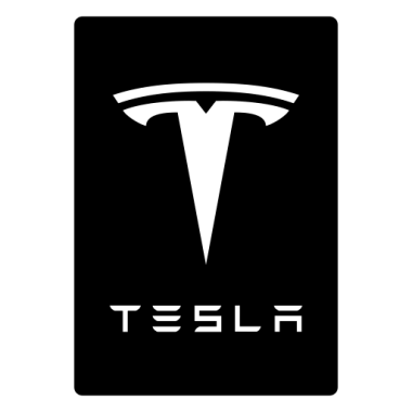 White Tesla Motors trademark logo in a black background png