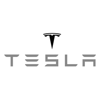 Monochrome Tesla logo in transparent background png