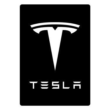 Black and White Tesla text logo png