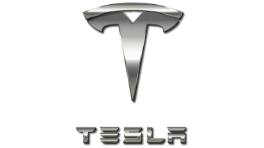 Logo de texte argenté de marque de marque Tesla png
