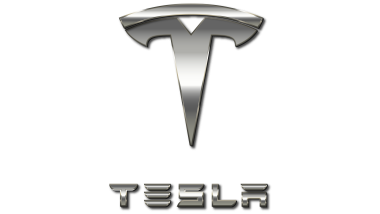 Download Tesla brand trademark silver text logo png