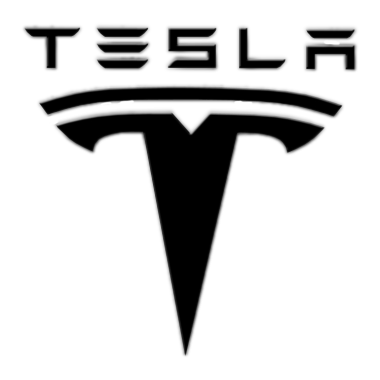 Tesla text logo over a Tesla Motors T trademark png
