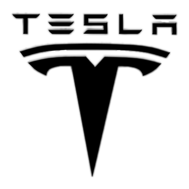 Download Tesla text logo over a Tesla Motors T trademark png