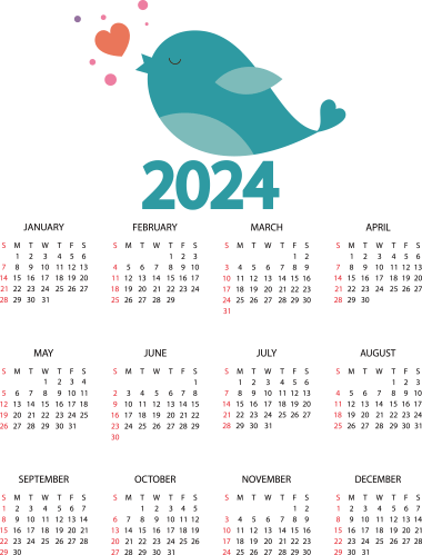 Calendrier 2024 png