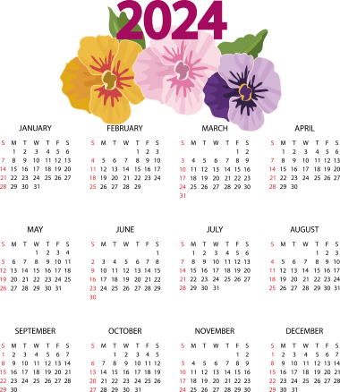 Calendario 2024, png