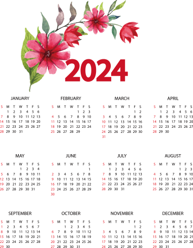 2024 calendar, png