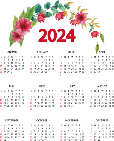 2024 calendar, png