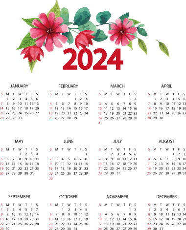 2024 calendar, png