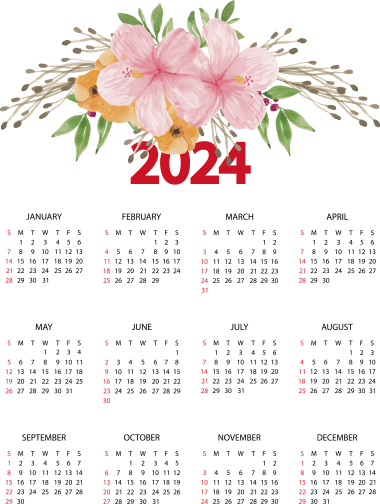 2024 calendar, png