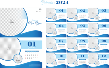 calendrier 2024 cercle agitant fond de courbes, png