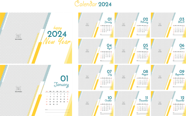 Calendario completo 2024 png