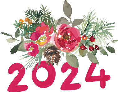 Logotipo de texto 2024 para celebraciones de año nuevo png