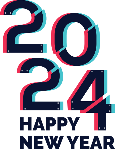 Tiktok style 2024 New Year Logo png