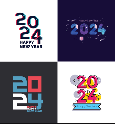 Descargar feliz año nuevo 2024, texto del año 2024, png