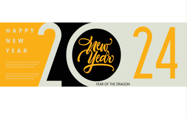 feliz año nuevo 2024 banner, png