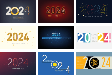 new year 2024 texts number, 2024 year banner, png