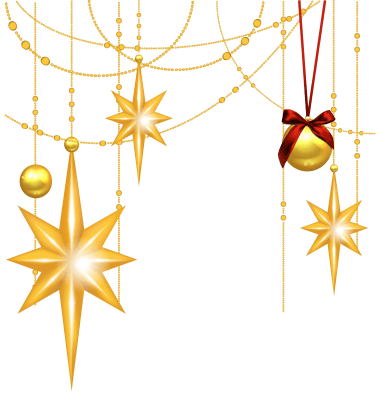 Golden Stars for Christmas Holiday season stickers png