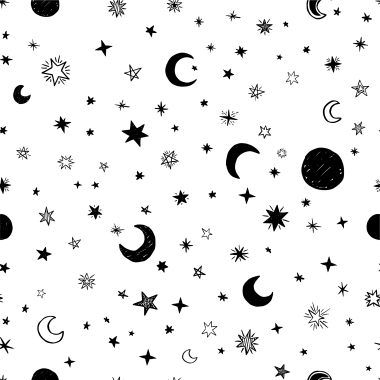 illustration de lune noire, étoile et croissant de lune, étoiles peintes à la main, Peinture à l'aquarelle, blanc png