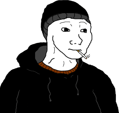 Doomer png with smoking posture
